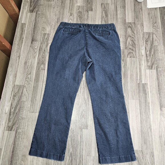 St Johns Bay Jeans Womens 16P Blue Straight Leg Stretch Denim Pants Casual - Picture 2 of 13